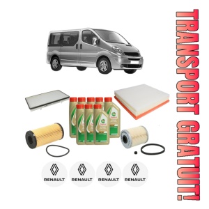 Set Pachet filtre revizie Bosch, 8 litrii ulei Castrol 5W40 RENAULT TRAFIC II Bus (JL) 2.0 dCi 90 (JL00, JL01, JL0H, JL0M, JL0P, JL0S) din 2006, 4x Stickere auto cu RENAULT