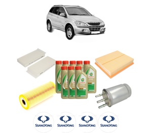 Set Pachet filtre revizie Bosch, 8 litrii ulei Castrol 5W40 SSANGYONG KYRON 2.0 Xdi din 2005-2014, 4x Stickere auto cu SSANGYONG - Img 2