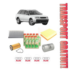 Set Pachet filtre revizie Bosch, 9 litrii ulei Castrol 5W30 AUDI ALLROAD C5 (4BH) 4.2 V8 quattro din 2002-2005, 4x Stickere auto cu AUDI