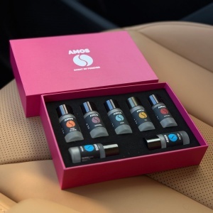Set Parfumuri Auto AMOS Mini Pink, 7 Arome Premium 10ml, Rezerve Difuzor Auto, Persistență Îndelungată - Img 3