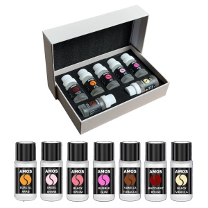 Set Parfumuri Auto AMOS One White, 7 Arome Premium 10ml, Rezerve Difuzor Auto, Persistență Îndelungată