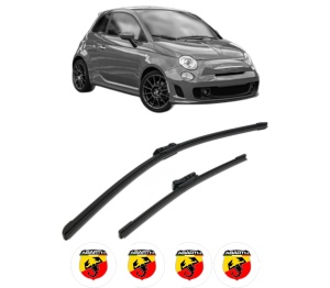 Set stergatoare ABARTH 500 / 595 / 695 din 2008-2016, pentru parbriz auto, 2 bucati, Bosch Aerotwin, din cauciuc siliconat rezistent, 4 Stickere Auto ABARTH v55173