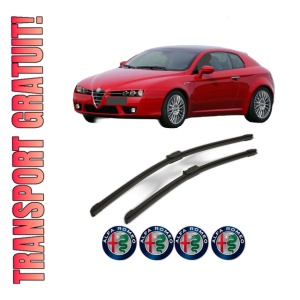 Set stergatoare ALFA ROMEO BRERA (939_) din 2006-2011, pentru parbriz auto, 2 bucati, Bosch Aerotwin, din cauciuc siliconat rezistent, 4 Stickere Auto ALFA ROMEO