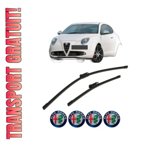 Set stergatoare ALFA ROMEO MITO (955_) din 2008-2018, pentru parbriz auto, 2 bucati, Bosch Aerotwin Multi, din cauciuc siliconat rezistent, 4 Stickere Auto ALFA ROMEO