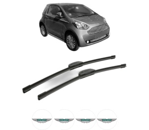 Set stergatoare ASTON MARTIN CYGNET din 2011, pentru parbriz auto, 2 bucati, Bosch Aerotwin Retrofit, din cauciuc siliconat rezistent, 4 Stickere Auto ASTON MARTIN v48598