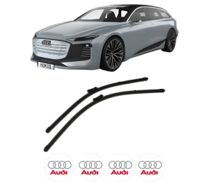 Set stergatoare AUDI A6 e-tron Avant (GH5) din 2024, pentru parbriz auto, 2 bucati, Valeo Silencio Xtrm, din cauciuc siliconat rezistent, 4 Stickere Auto AUDI v35358