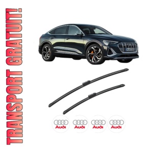 Set stergatoare AUDI E-TRON Sportback (GEA) din 2019-2020, pentru parbriz auto, 2 bucati, Bosch Aerotwin, din cauciuc siliconat rezistent, 4 Stickere Auto AUDI
