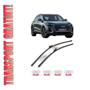 Set stergatoare AUDI Q5 (GUB) din 2025, pentru parbriz auto, 2 bucati, Valeo Silencio Xtrm, din cauciuc siliconat rezistent, 4 Stickere Auto AUDI