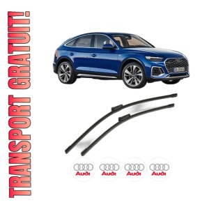 Set stergatoare AUDI Q5 Sportback (FYT) din 2020-2021, pentru parbriz auto, 2 bucati, Bosch Aerotwin, din cauciuc siliconat rezistent, 4 Stickere Auto AUDI