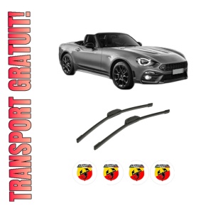 Set stergatoare auto ABARTH 124 Spider din 2016, pentru parbriz auto, 2 bucati, Bosch Aerotwin Retrofit, din cauciuc siliconat rezistent, 4 Stickere Auto ABARTH
