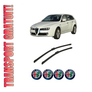 Set stergatoare auto ALFA ROMEO 159 Sportwagon (939_) din 2005-2012, pentru parbriz auto, 2 bucati, Bosch Aerotwin, din cauciuc siliconat rezistent, 4 Stickere Auto ALFA ROMEO
