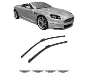Set stergatoare auto ASTON MARTIN DBS Volante din 2007, pentru parbriz auto, 2 bucati, Bosch Aerotwin, din cauciuc siliconat rezistent, 4 Stickere Auto ASTON MARTIN - Img 2