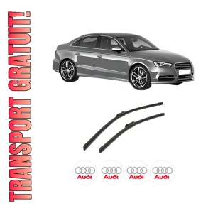 Set stergatoare auto AUDI A3 Limousine (8VS, 8VM) din 2013-2020, pentru parbriz auto, 2 bucati, Bosch Aerotwin, din cauciuc siliconat rezistent, 4 Stickere Auto AUDI