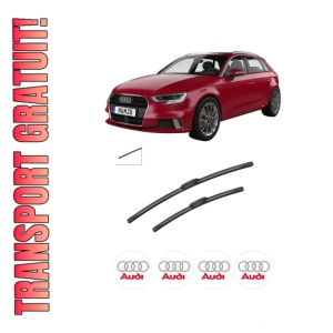 Set stergatoare auto AUDI A3 Sportback (8YA, 8YF) din 2019-2024, pentru parbriz auto, 2 bucati, Bosch Aerotwin, din cauciuc siliconat rezistent, 4 Stickere Auto AUDI