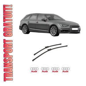 Set stergatoare auto AUDI A4 B9 Avant (8W5, 8WD) din 2015-2021, pentru parbriz auto, 2 bucati, Bosch Aerotwin, din cauciuc siliconat rezistent, 4 Stickere Auto AUDI