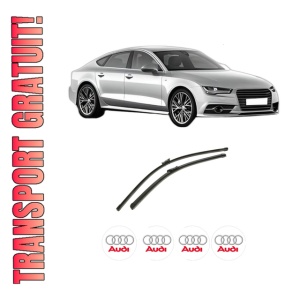 Set stergatoare auto AUDI A7 Sportback (4GA, 4GF) din 2010-2018, pentru parbriz auto, 2 bucati, Bosch Aerotwin, din cauciuc siliconat rezistent, 4 Stickere Auto AUDI