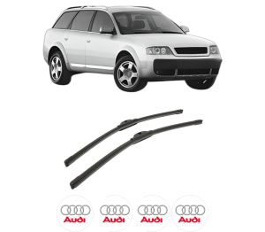 Set stergatoare auto AUDI ALLROAD C5 (4BH) din 2000-2005, pentru parbriz auto, 2 bucati, Bosch Aerotwin, din cauciuc siliconat rezistent, 4 Stickere Auto AUDI - Img 2