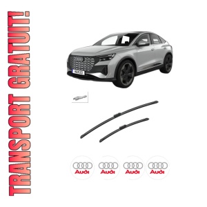 Set stergatoare auto AUDI Q4 E-TRON SUV (F4B) din 2021, pentru parbriz auto, 2 bucati, Bosch Aerotwin, din cauciuc siliconat rezistent, 4 Stickere Auto AUDI