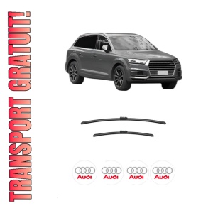 Set stergatoare auto AUDI Q7 Van (4MB, 4MG) din 2015-2019, pentru parbriz auto, 2 bucati, Bosch Aerotwin, din cauciuc siliconat rezistent, 4 Stickere Auto AUDI