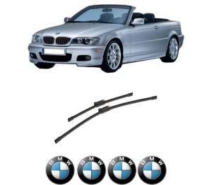 Set stergatoare auto BMW Seria 3 Convertible (E93) din 2006-2013, pentru parbriz auto, 2 bucati, Bosch Aerotwin, din cauciuc siliconat rezistent, 4 Stickere Auto BMW Seria - Img 2