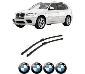 Set stergatoare auto BMW Seria X5 (E70) din 2006-2013, pentru parbriz auto, 2 bucati, Bosch Aerotwin, din cauciuc siliconat rezistent, 4 Stickere Auto BMW Seria - Img 2