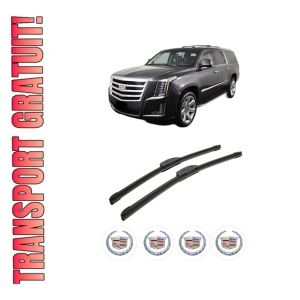 Set stergatoare auto CADILLAC ESCALADE din 1998-2020, pentru parbriz auto, 2 bucati, Bosch Aerotwin Retrofit, din cauciuc siliconat rezistent, 4 Stickere Auto CADILLAC