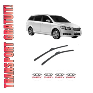 Set stergatoare auto CHERY EASTAR CROSS din 2007-2010, pentru parbriz auto, 2 bucati, Bosch Aerotwin Retrofit, din cauciuc siliconat rezistent, 4 Stickere Auto CHERY