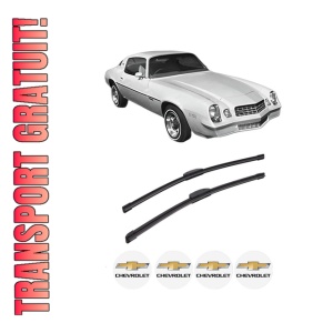 Set stergatoare auto CHEVROLET CAMARO din 2009-2016, pentru parbriz auto, 2 bucati, Bosch Aerotwin Retrofit, din cauciuc siliconat rezistent, 4 Stickere Auto CHEVROLET