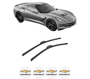 Set stergatoare auto CHEVROLET CORVETTE (C7) din 2014-2019, pentru parbriz auto, 2 bucati, Bosch Aerotwin Retrofit, din cauciuc siliconat rezistent, 4 Stickere Auto CHEVROLET - Img 2