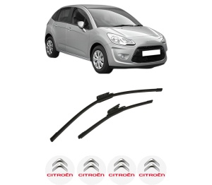 Set stergatoare auto CITROEN C3 II (SC_) din 2009-2016, pentru parbriz auto, 2 bucati, Bosch Aerotwin, din cauciuc siliconat rezistent, 4 Stickere Auto CITROEN - Img 2