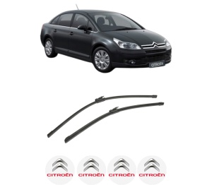 Set stergatoare auto CITROEN C4 I Saloon din 2006-2014, pentru parbriz auto, 2 bucati, Bosch Aerotwin, din cauciuc siliconat rezistent, 4 Stickere Auto CITROEN - Img 2