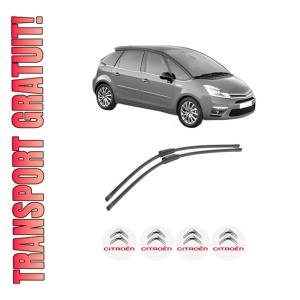 Set stergatoare auto CITROEN C4 PICASSO I MPV (UD_) din 2006-2013, pentru parbriz auto, 2 bucati, Bosch Aerotwin, din cauciuc siliconat rezistent, 4 Stickere Auto CITROEN