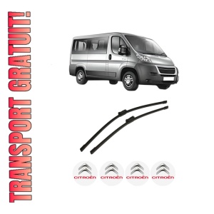 Set stergatoare auto CITROEN JUMPER II Bus din 2006-2023, pentru parbriz auto, 2 bucati, Bosch Aerotwin, din cauciuc siliconat rezistent, 4 Stickere Auto CITROEN
