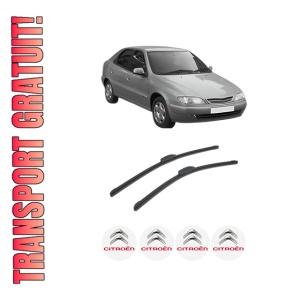 Set stergatoare auto CITROEN XSARA (N1) din 1997-2005, pentru parbriz auto, 2 bucati, Bosch Aerotwin Retrofit, din cauciuc siliconat rezistent, 4 Stickere Auto CITROEN
