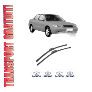 Set stergatoare auto DAEWOO NUBIRA Saloon (J100) din 1997-2000, pentru parbriz auto, 2 bucati, Bosch Aerotwin Retrofit, din cauciuc siliconat rezistent, 4 Stickere Auto DAEWOO