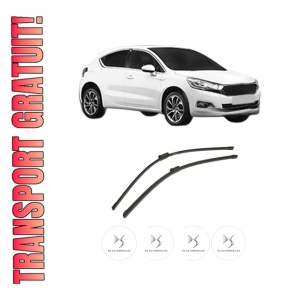 Set stergatoare auto DS DS 4 / DS 4 CROSSBACK (NX_) din 2015-2018, pentru parbriz auto, 2 bucati, Bosch Aerotwin, din cauciuc siliconat rezistent, 4 Stickere Auto DS