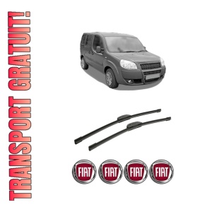Set stergatoare auto FIAT DOBLO MPV (119_, 223_) din 2001-2009, pentru parbriz auto, 2 bucati, Bosch Aerotwin Retrofit, din cauciuc siliconat rezistent, 4 Stickere Auto FIAT
