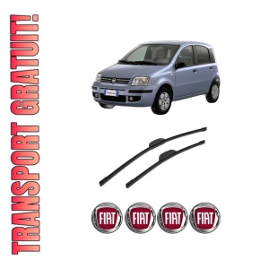 Set stergatoare auto FIAT PANDA (169_) din 2003-2013, pentru parbriz auto, 2 bucati, Bosch Aerotwin Retrofit, din cauciuc siliconat rezistent, 4 Stickere Auto FIAT