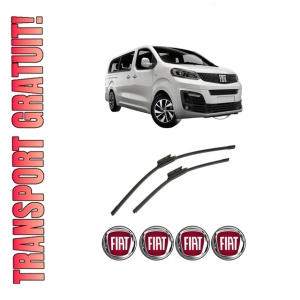 Set stergatoare auto FIAT ULYSSE Bus din 2022-2023, pentru parbriz auto, 2 bucati, Bosch Aerotwin, din cauciuc siliconat rezistent, 4 Stickere Auto FIAT