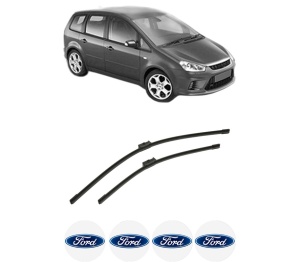 Set stergatoare auto FORD C-MAX (DM2) din 2007-2010, pentru parbriz auto, 2 bucati, Bosch Aerotwin, din cauciuc siliconat rezistent, 4 Stickere Auto FORD - Img 2