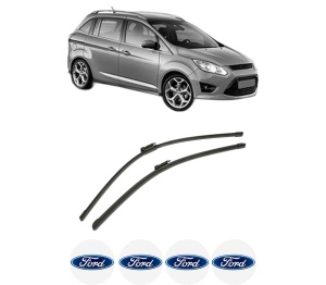 Set stergatoare auto FORD GRAND C-MAX (DXA/CB7, DXA/CEU) din 2010-2019, pentru parbriz auto, 2 bucati, Bosch Aerotwin, din cauciuc siliconat rezistent, 4 Stickere Auto FORD - Img 2