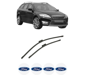 Set stergatoare auto FORD MONDEO IV (BA7) din 2007-2015, pentru parbriz auto, 2 bucati, Bosch Aerotwin, din cauciuc siliconat rezistent, 4 Stickere Auto FORD - Img 2