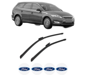 Set stergatoare auto FORD MONDEO IV Turnier (BA7) din 2007-2015, pentru parbriz auto, 2 bucati, Bosch Aerotwin Multi, din cauciuc siliconat rezistent, 4 Stickere Auto FORD - Img 2