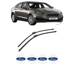 Set stergatoare auto FORD MONDEO V Saloon (CD) din 2012-2019, pentru parbriz auto, 2 bucati, Bosch Aerotwin, din cauciuc siliconat rezistent, 4 Stickere Auto FORD - Img 2