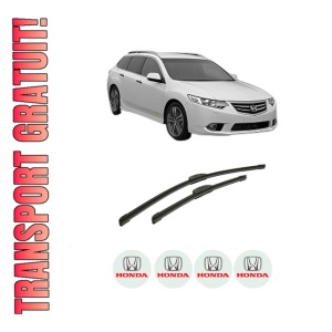 Set stergatoare auto HONDA ACCORD VII Tourer (CM, CN) din 2003-2008, pentru parbriz auto, 2 bucati, Bosch Aerotwin Retrofit, din cauciuc siliconat rezistent, 4 Stickere Auto HONDA