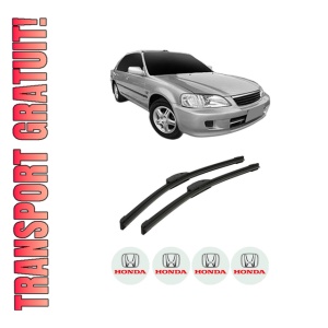 Set stergatoare auto HONDA CITY III Saloon (3A_, SX8) din 1997-1999, pentru parbriz auto, 2 bucati, Bosch Aerotwin Retrofit, din cauciuc siliconat rezistent, 4 Stickere Auto HONDA