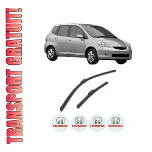 Set stergatoare auto HONDA JAZZ II (GD_, GE3, GE2) din 2002-2008, pentru parbriz auto, 2 bucati, Bosch Aerotwin Retrofit, din cauciuc siliconat rezistent, 4 Stickere Auto HONDA