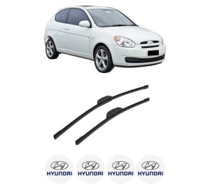 Set stergatoare auto HYUNDAI ACCENT III (MC) din 2005-2010, pentru parbriz auto, 2 bucati, Bosch Aerotwin Retrofit, din cauciuc siliconat rezistent, 4 Stickere Auto HYUNDAI - Img 2