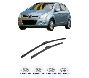 Set stergatoare auto HYUNDAI i20 I (PB, PBT) din 2008-2015, pentru parbriz auto, 2 bucati, Bosch Aerotwin Retrofit, din cauciuc siliconat rezistent, 4 Stickere Auto HYUNDAI - Img 2
