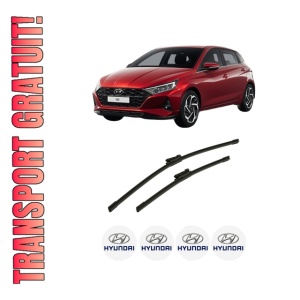 Set stergatoare auto HYUNDAI i20 III (BC3, BI3) din 2020-2024, pentru parbriz auto, 2 bucati, Bosch Aerotwin, din cauciuc siliconat rezistent, 4 Stickere Auto HYUNDAI